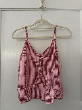 Old Navy Red and White Striped Spaghetti Strap Camisole